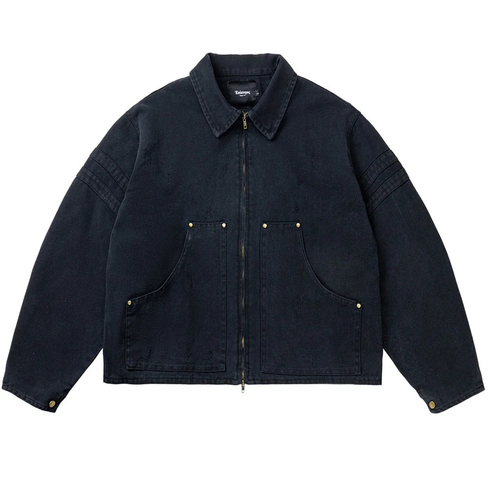 2026 Men's Barnwind Heavy Canvas Washed Distressed Cleanfit Workwear Jacket