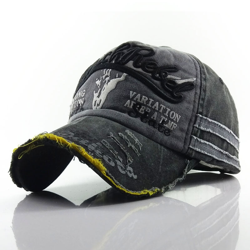 Casquette de baseball rétro en denim réglable décontracté style urbain unisexe