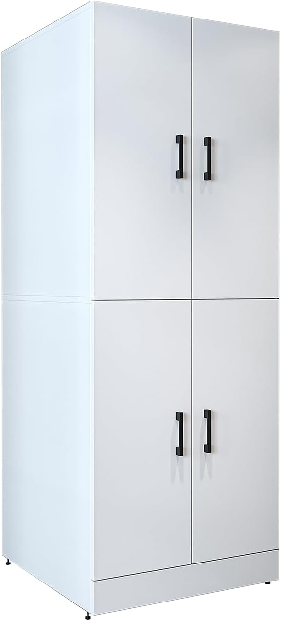 2026 ROOMART Dora Armoire de machine à laver, pour sèche-linge et machine à laver, en 4 couleurs, avec portes et planche coulissante (chêne anthracite)