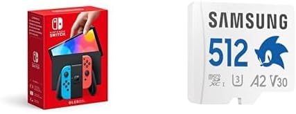 2026 2025 Nintendo Console Nintendo Switch (Modèle OLED) avec Manettes Joy-Con Bleu Néon/Rouge Néon