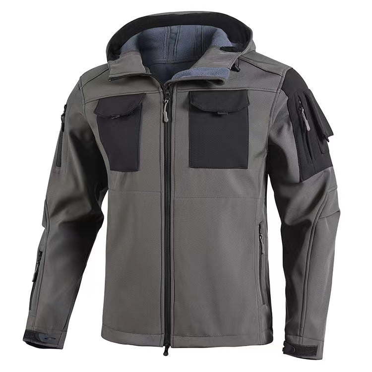 Veste softshell doublé polaire imperméable coupe-vent extérieur pour homme