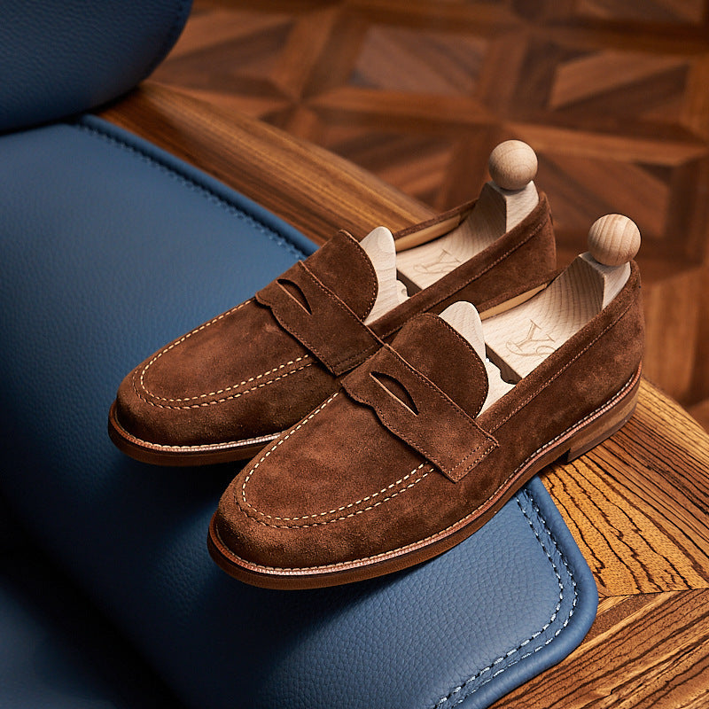 Mocassins fait main rétro en cuir intemporel pour homme