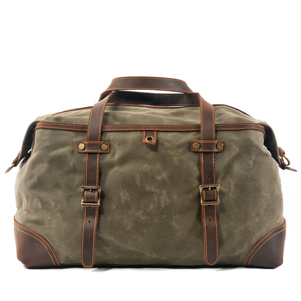 Men's Leather Canvas Duffle Bag Outdoor Gym Travel Holdall - LAKD London