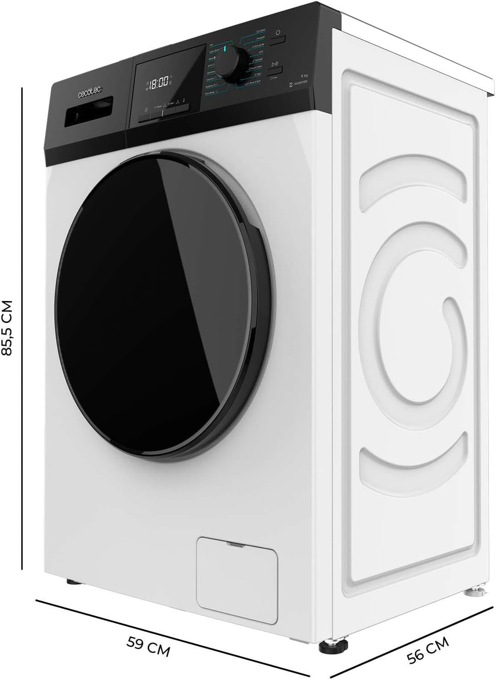 2026 Cecotec Lave-Linge 9Kg Chargement Frontal Bolero Dresscode 9410 Inverter A. 1900W, 1400 tr/min Réglable, 16 Programmes, Faible Consommation d'Énergie, Vapeur, Stérilisation du Linge
