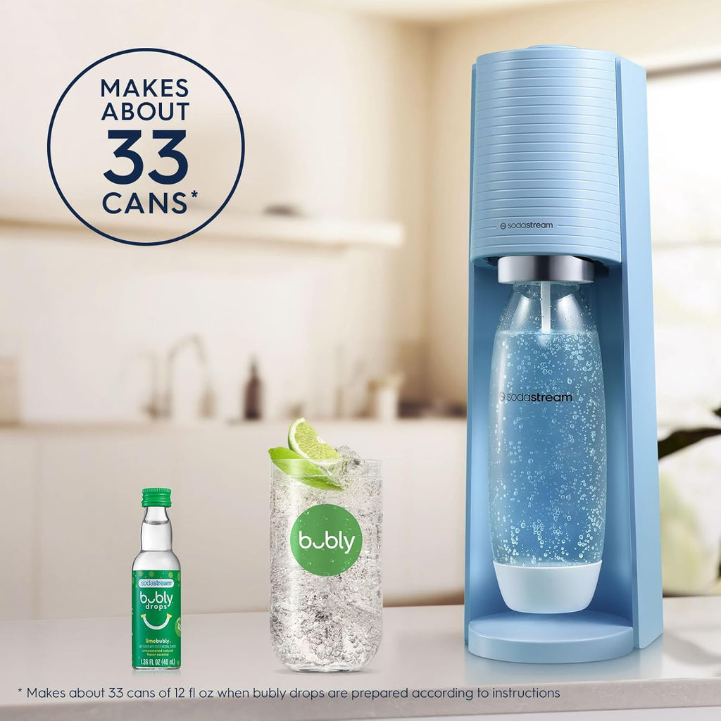 2026 2025 SodaStream Terra Machine à Eau Pétillante Bundle (Noir), avec CO2, Bouteilles Compatibles Lave-Vaisselle et Arômes Bubly Drops