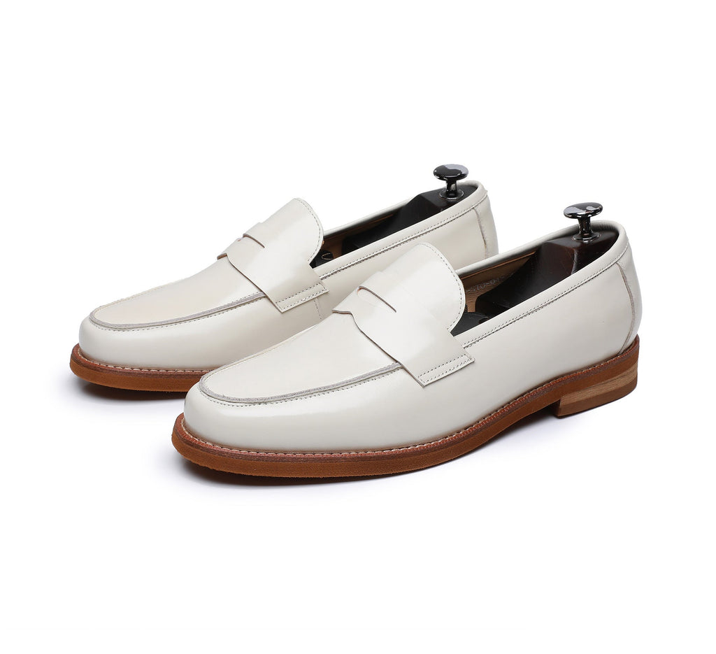 Mocassins fait main rétro en cuir intemporel pour homme