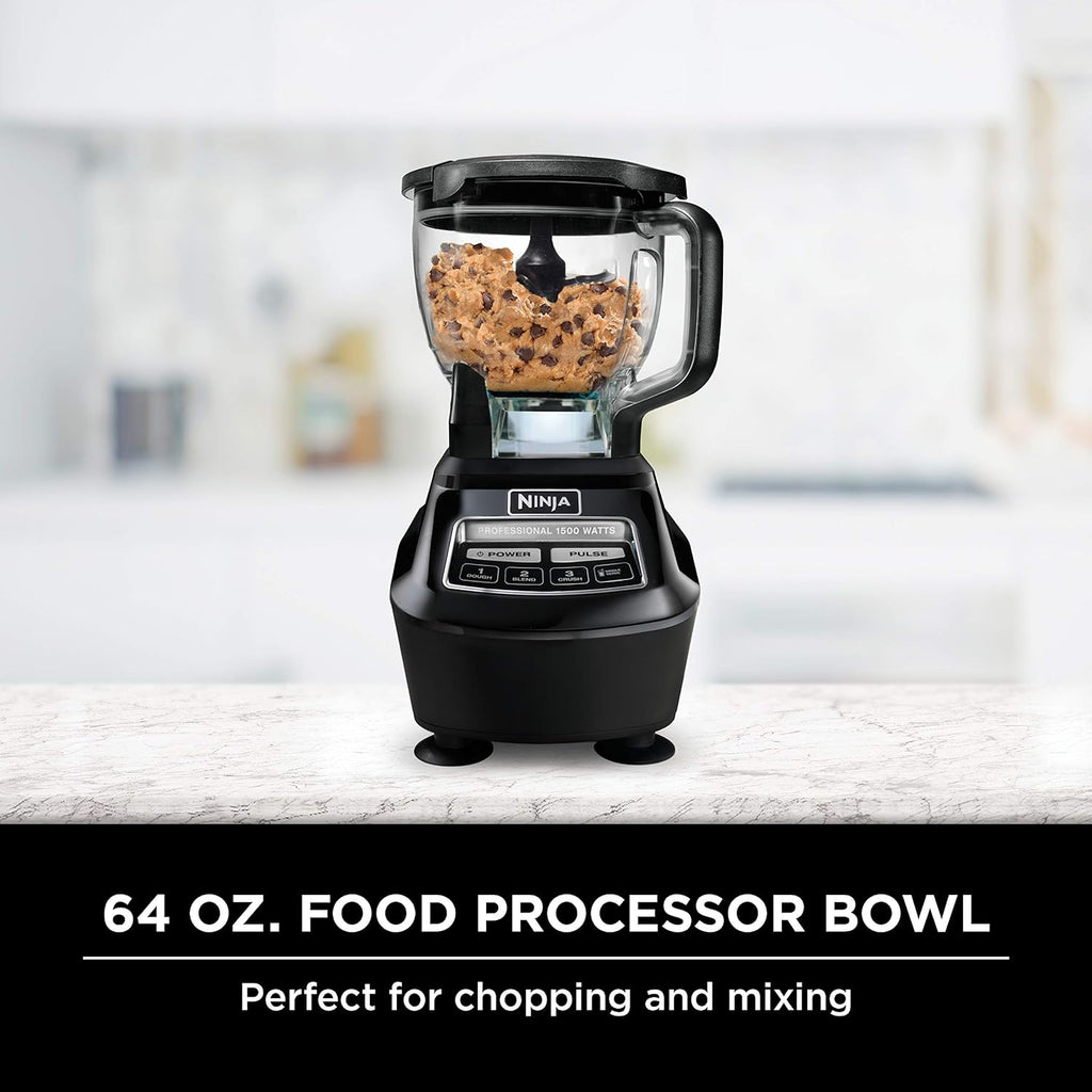 2026 2025 Ninja Mega Kitchen System, 1500W, Blender XL 72 oz et Robot Culinaire 8 Tasses avec (2) Gobelets To-Go 16 oz, Technologie Total Crushing - Smoothies, Glace Pilée, Purées, Pâte & Plus, Noir, BL770