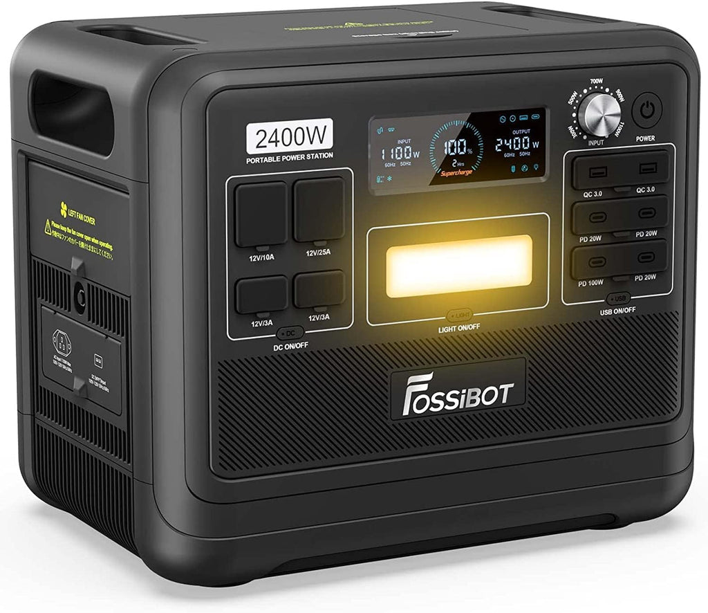 2026 F2400 Station électrique portable CA 2400W (4800W Pic),Station Silencieux Solaire 2048Wh LiFePO4,Groupe Générateur Électrique Onduleur Alimentation de Secours à Domicile Camping