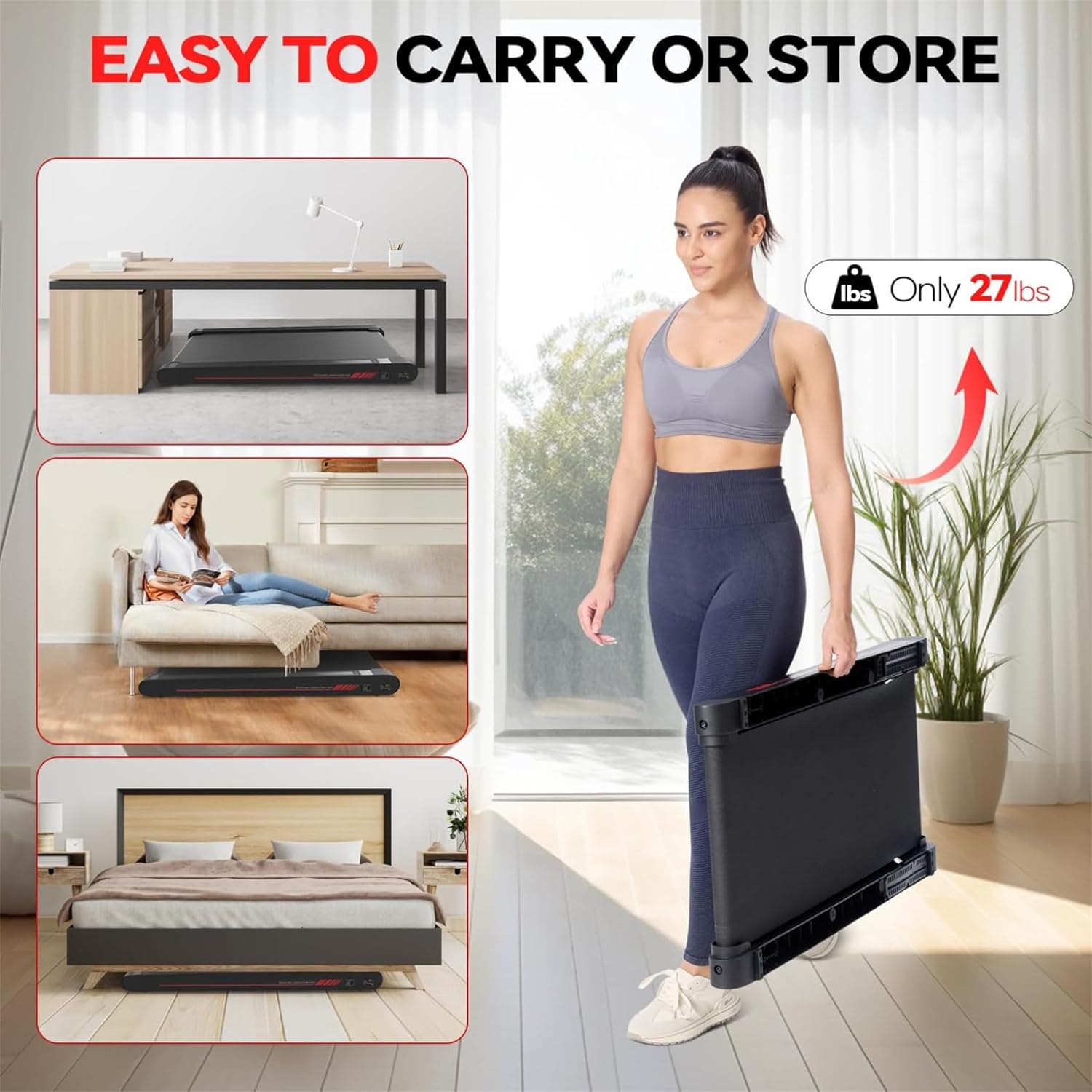 2026 2025 Sperax Tapis de Marche Vibrant avec Application, Tapis de Course 3 en 1 Sous Bureau, 2,5HP Faible Bruit, Tapis de Marche avec Télécommande, Tapis de Course Portable pour Bureau à Domicile