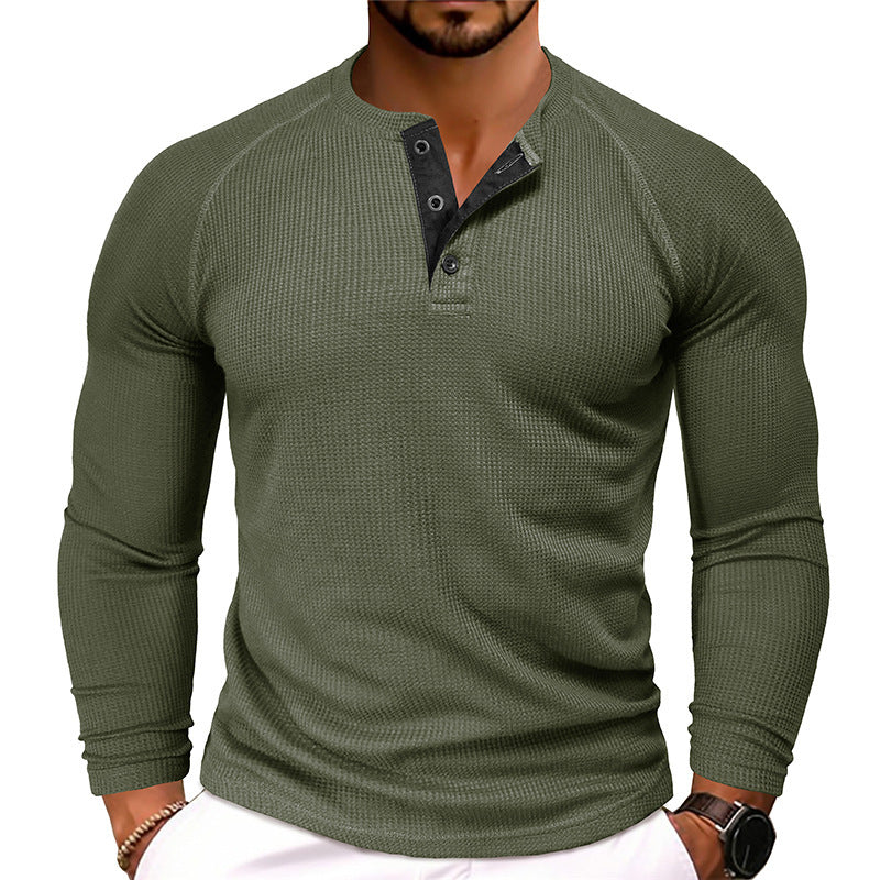 Men's Round Neck Waffle Knit Casual Slim Fit T-shirt - LAKD London
