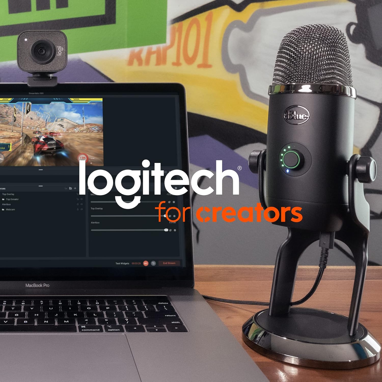 2026 2025 Logitech for Creators Microphone USB Blue Yeti (Noir)