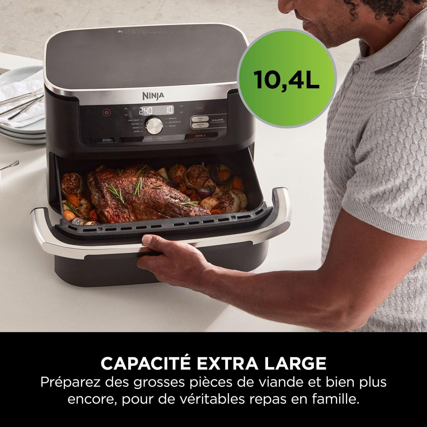 2026 2025 NINJA Foodi AF500EU – Friteuse à Air Chaud FlexDrawer 10,4 L, Double Zone avec Séparateur Amovible, 7 Fonctions de Cuisson – Édition Limitée Haute Performance