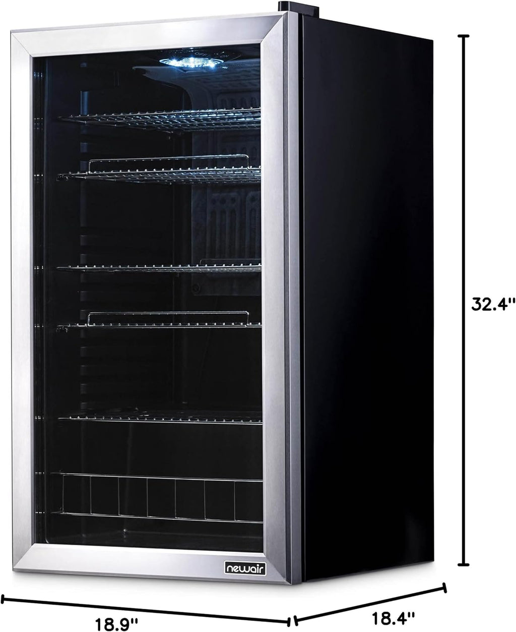 2026 Getränkekühlschrank | Freistehender Kühlschrank für 126 Dosen mit Glastür mit Scharnier rechts | Mini-Getränkekühlschrank, perfekt für Bier, Wein, Limonade und kühlere Getränke