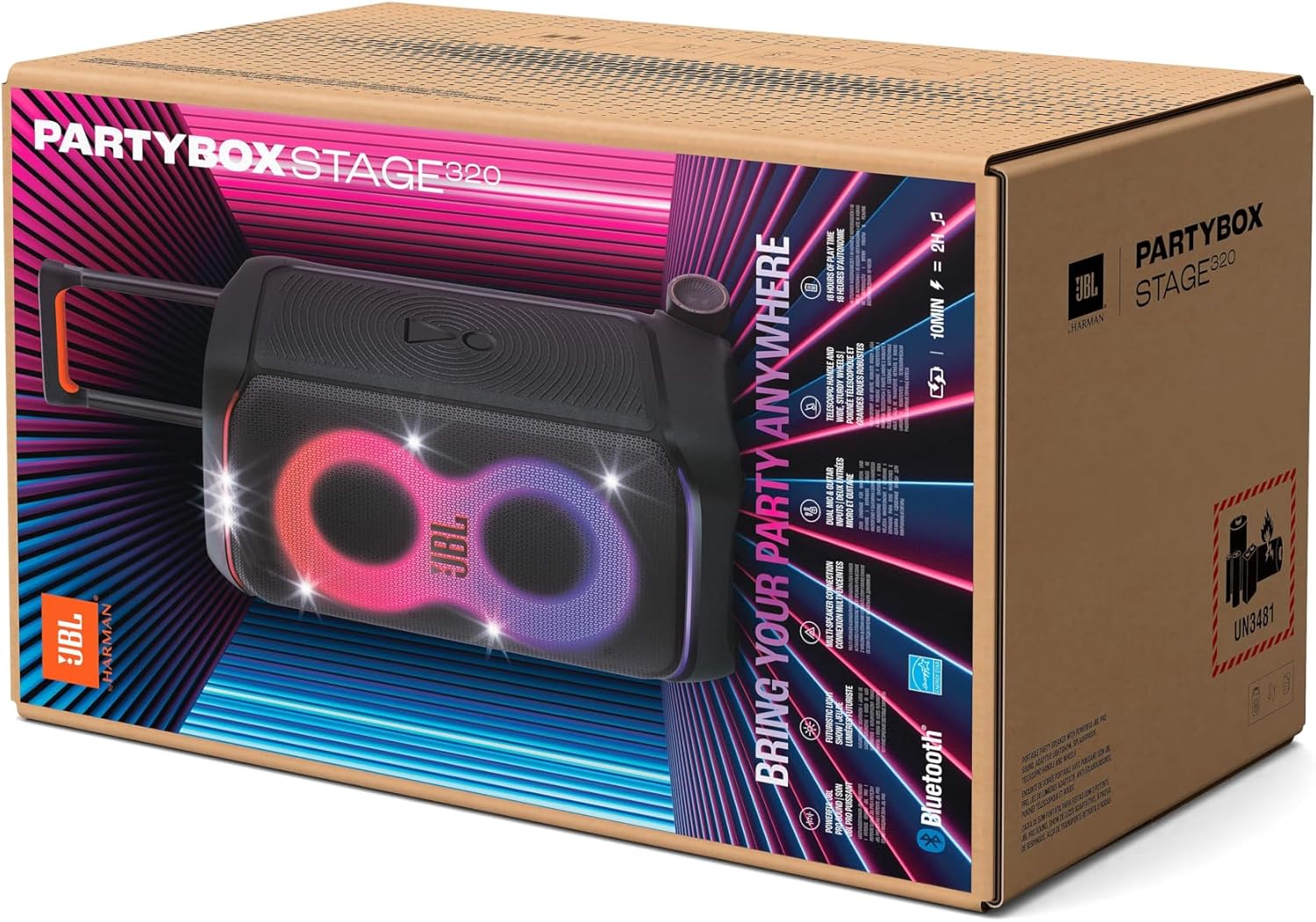2026 PartyBox Club 120,Enceinte portable de soirée,poignée pliable ergonomique,jeu de lumières,12 heures d'autonomie,résistante aux éclaboussures IPX4,noir,Prise européenne (Type C) -