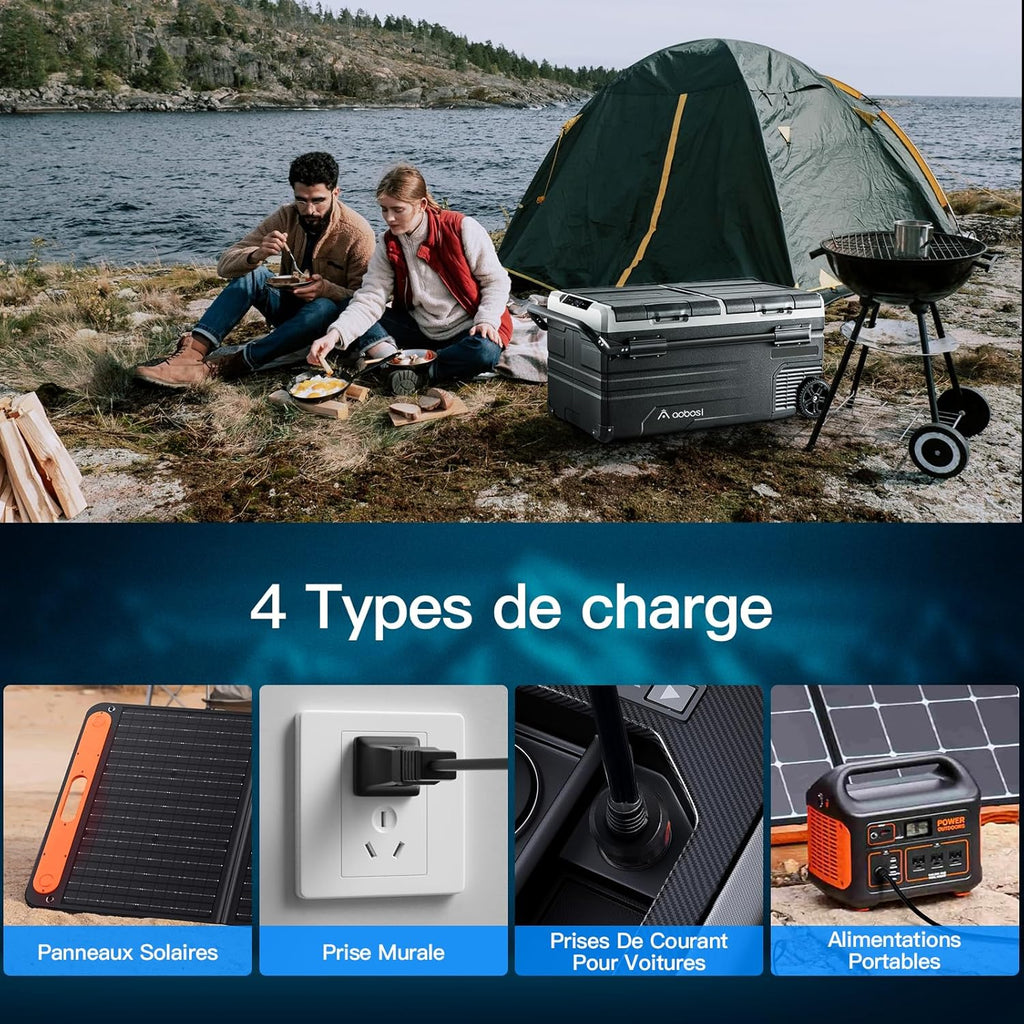 2026 115L Glaciere Electrique Double Zone,Glaciere a Compression WiFi APP,12 V/24 V et 100-240 V Frigo Camping,-20 ℃ à 20 ℃,pour Voiture,Camion,Bateau,Camping,Car,Caravanes,Voyageant,Maison