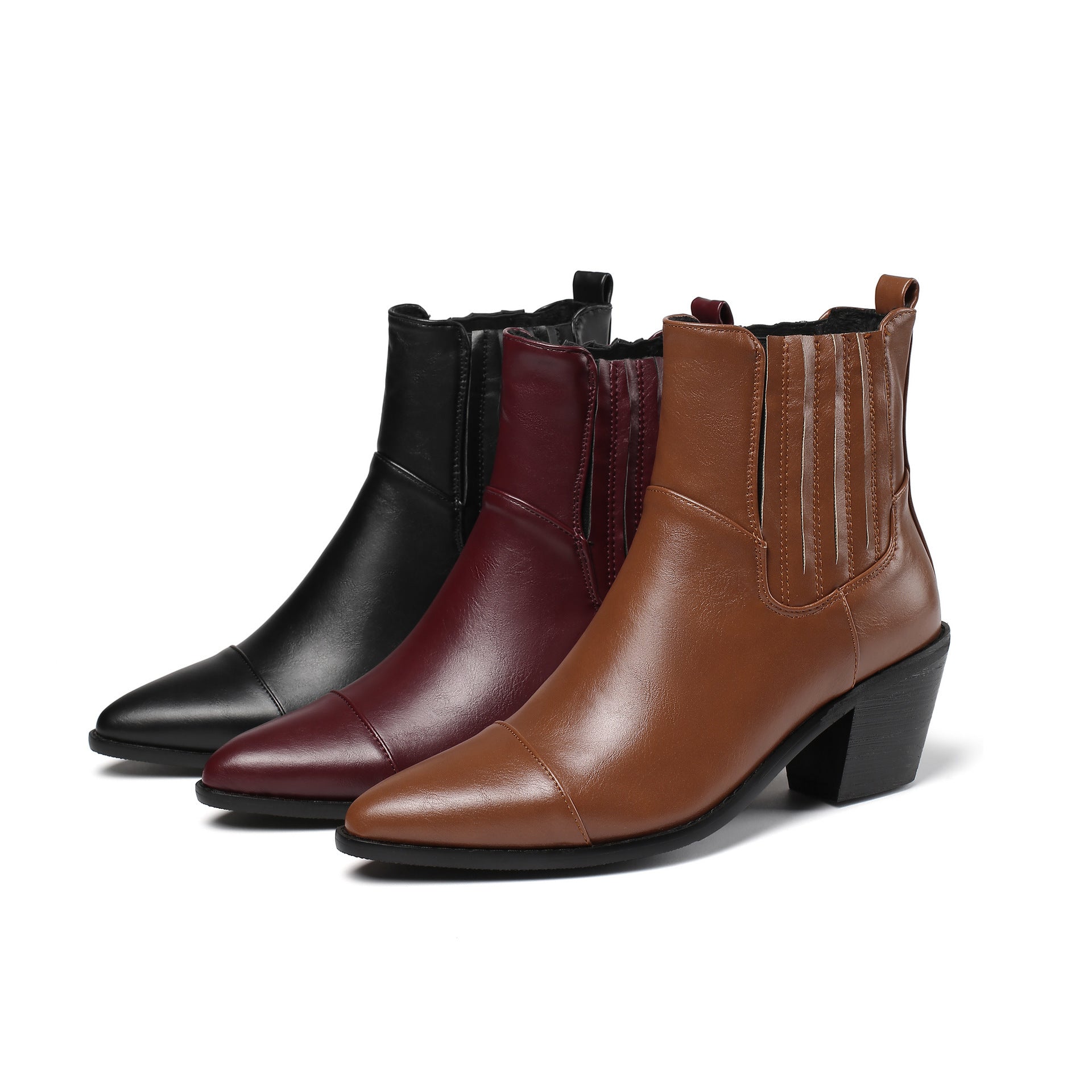 Bottines mi-long martin simple élégant couleur unie pour femme