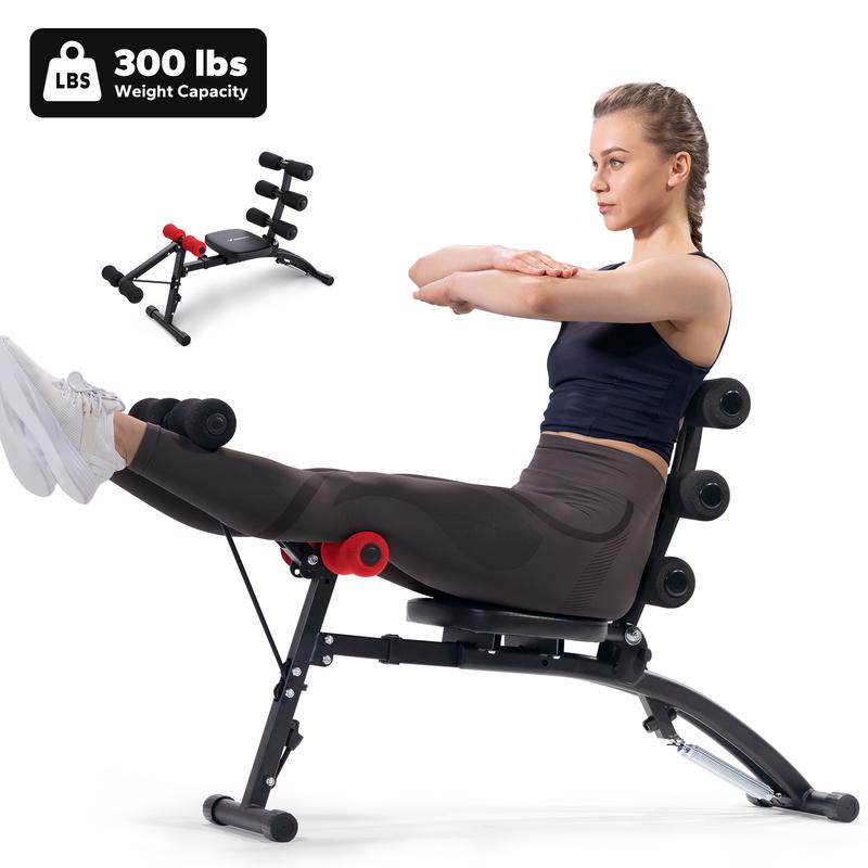 2026 MERACH Multi-Functional Adjustable Ab Machine Workout Bench Sit Up Machine Push Up Exercise Chair for Home Gym