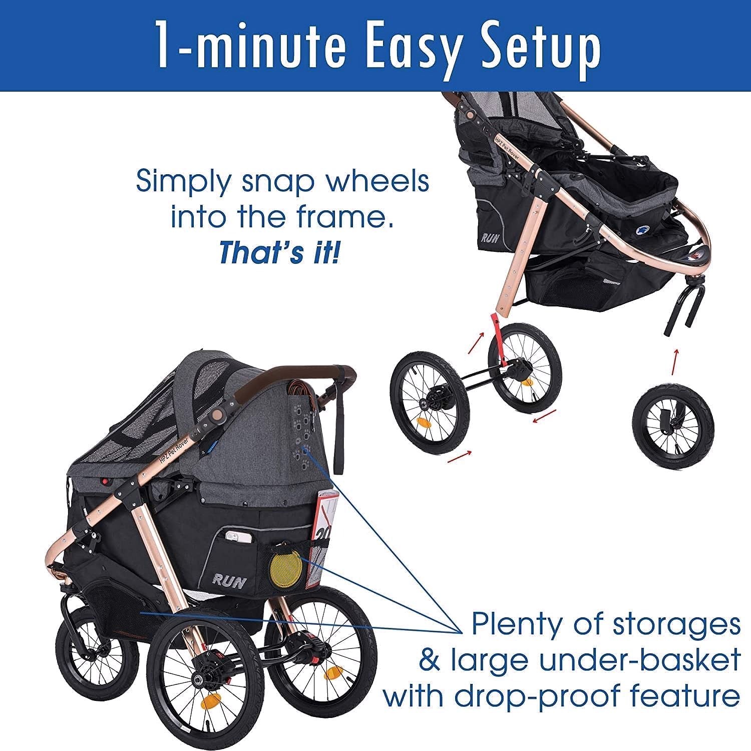 2026 Buggy de jogging sportif pour animaux avec roues en caoutchouc confort