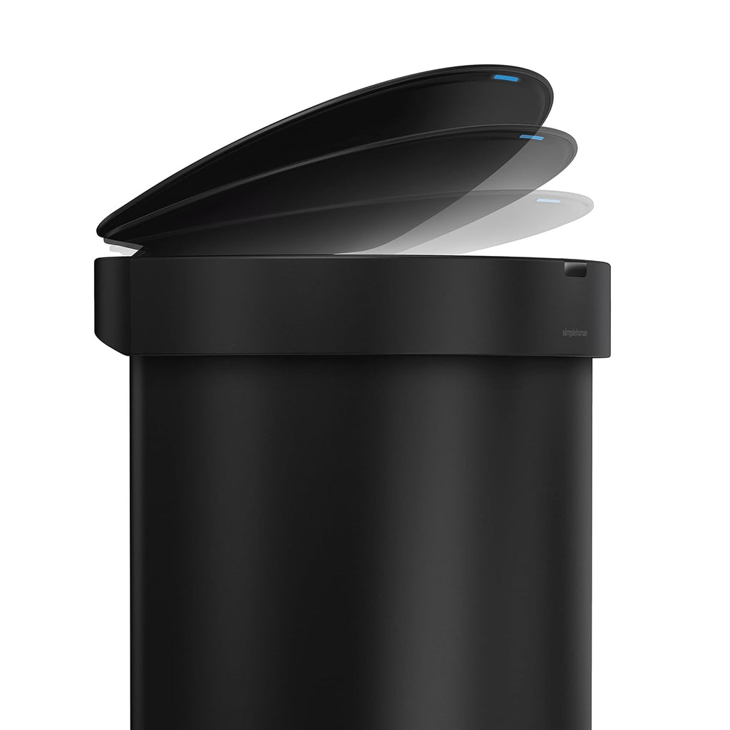 2026 2025 Simplehuman Poubelle de Cuisine Semi-Ronde à Ouverture au Pied 60 Litres avec Couvercle à Fermeture Douce, Acier Inoxydable Brossé