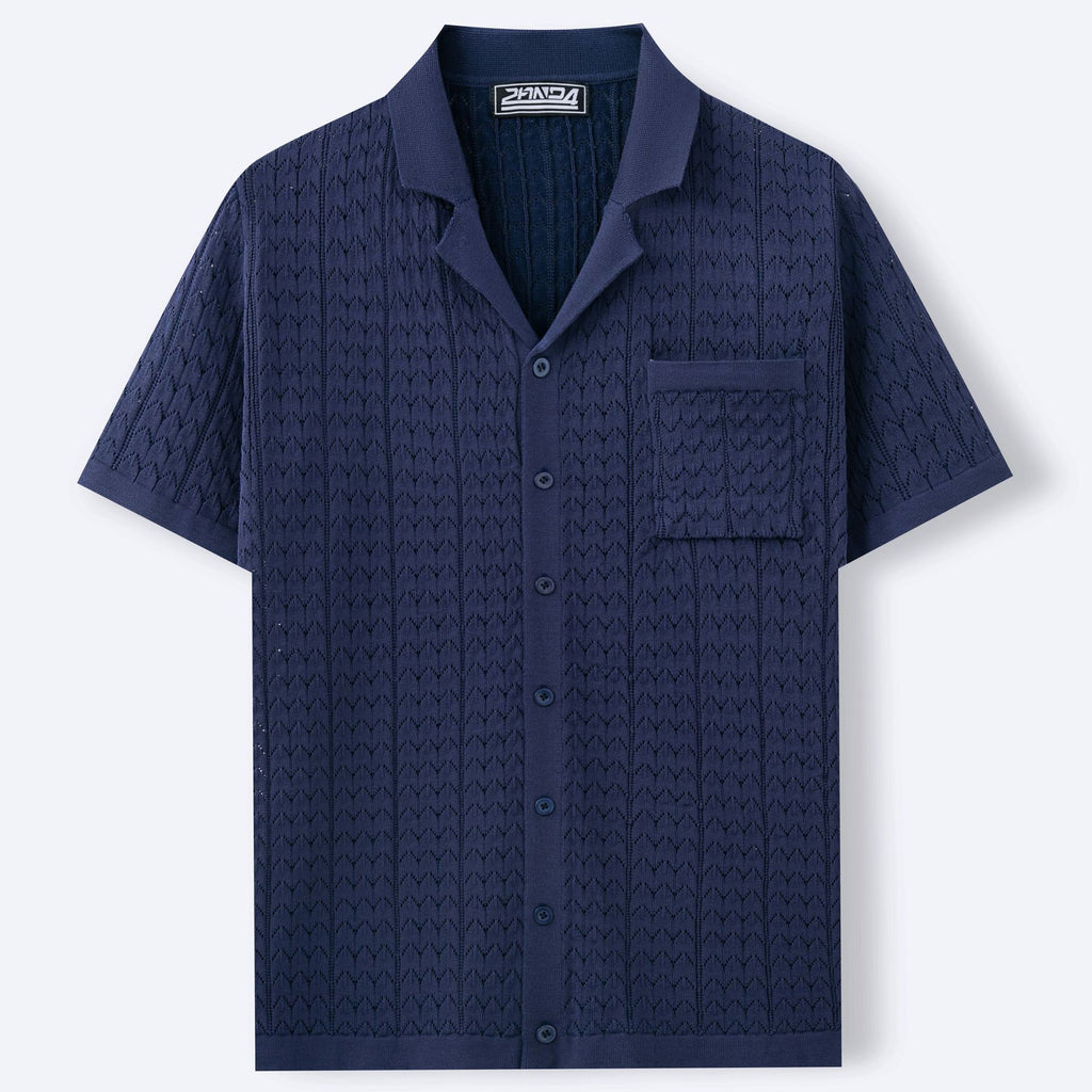 Men's Summer Half Sleeve Cuban Collar Knitted Polo Shirt - LAKD London