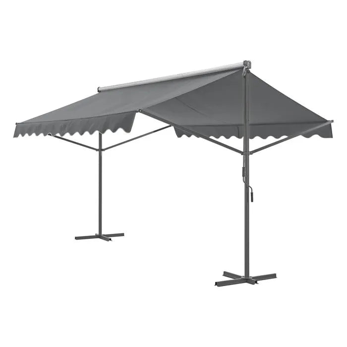 2026 Store banne autoportant à double pente 400 x 300 x 260 cm gris foncé 03_0008294