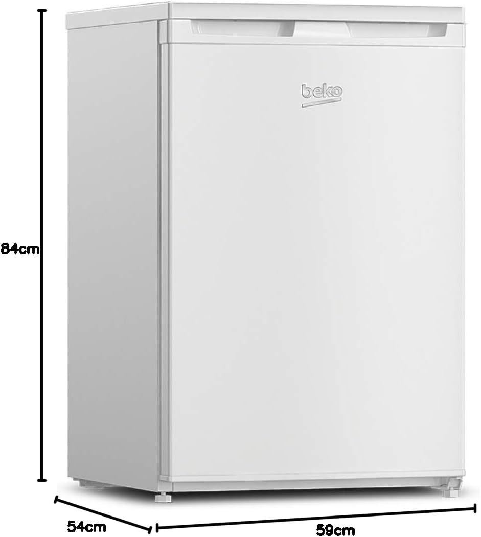 2026 Beko TSE1284N Réfrigérateur table top - Volume total 114L : 101L (Réfrigération) + 13L (Congélation), Compartiment congélation 4 étoiles, MinFrost, Charnière de porte réversible, blanc