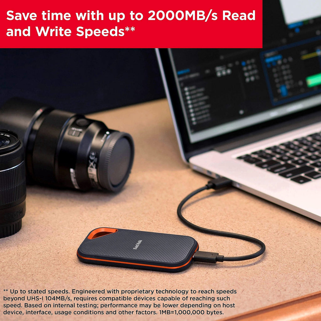 2026 SanDisk Extreme PRO SSD Portable 1 To – Jusqu’à 2000 Mo/s SSD NVMe HAUTE PERFORMANCE