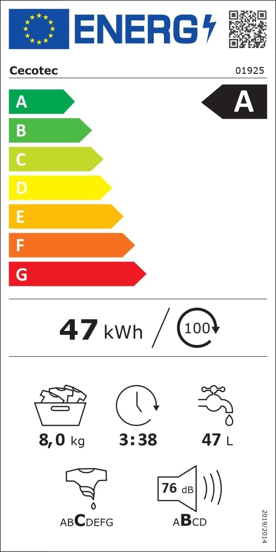 2026 Cecotec Lave-linge 10Kg Bolero DressCode 10610 Inverter Steel A. Chargement Frontale, 1400 RPM, Steam Max, Motor Inverter Plus, 15 Programmes, OnSmart, Stop&Go, Caoutchouc Antibactérien, Drum Clean