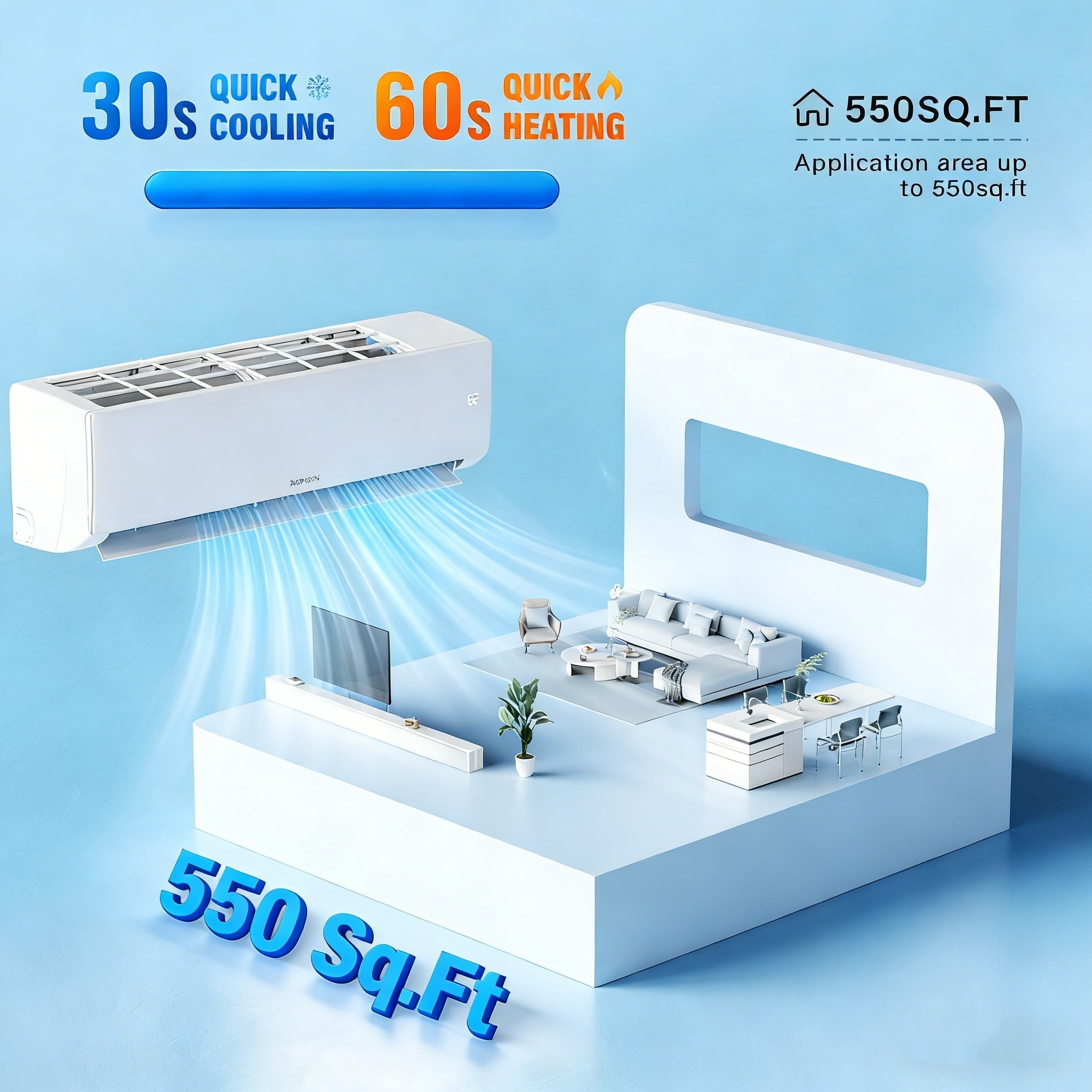 2026 12,000 BTU 21 SEER2 230V Mini Split Air Conditioner with Heat Pump Ductless Inverter & Install Kit