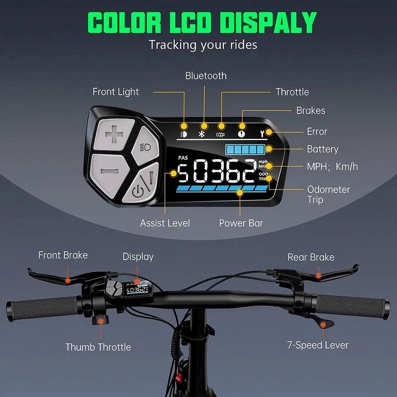 2026 Vélo électrique pliable TST Electric Bike 4.0 à pneus larges – 750 W, batterie 48 V 13 Ah