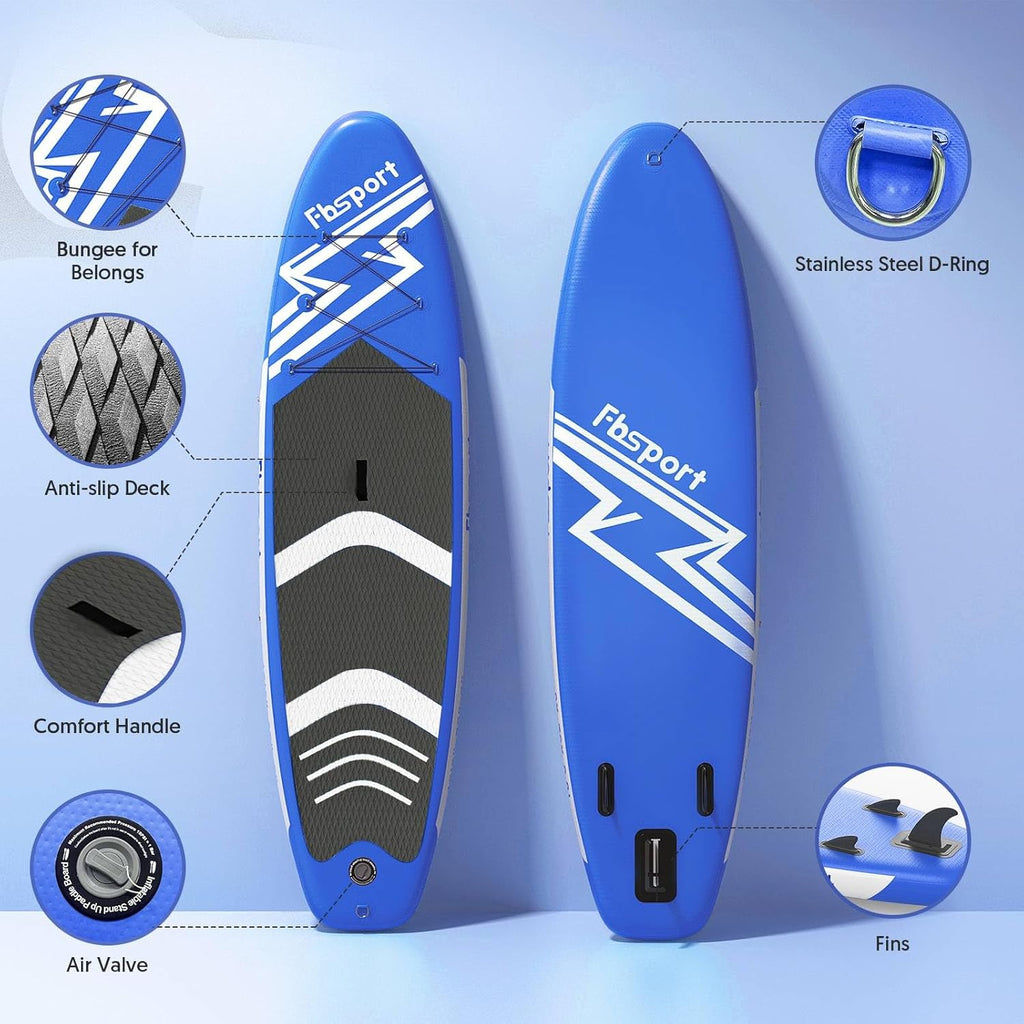 2026 Premium-Stand-Up-Paddle-Board, Yoga-Board mit strapazierfähigem SUP-Zubehör und Tragetasche | Breiter Stand, Surf-Kontrolle, rutschfestes Deck, Leine, Paddel und Pumpe für Jugendliche und Erwachsene