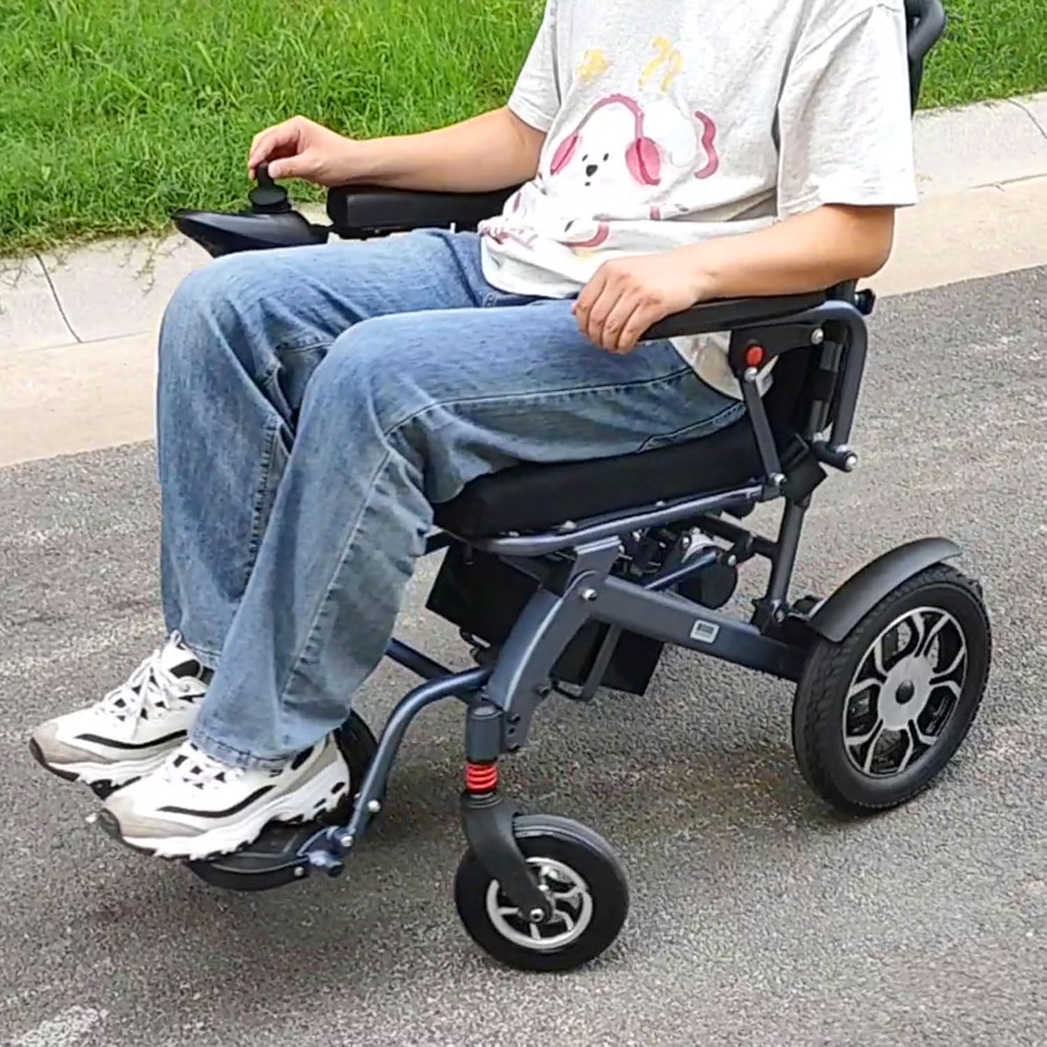 2026 WEYRAL 50cm Breite Sitz Elektrischer Rollstuhl für Erwachsene,mit Schutzhülle, Leichter Elektro Rollstuhl bis 150kg,40km Lange Elektrorollstuhl, Elektro Rollstuhl für Senioren