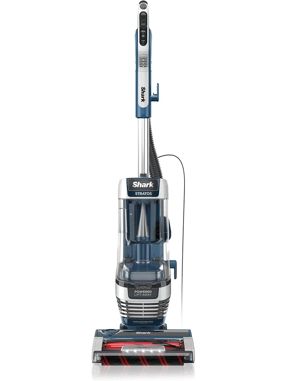 2026 Shark AZ3002 Stratos Standstaubsauger mit DuoClean PowerFins, HairPro, Powered Lift-Away, selbstreinigender Bürstenrolle und Geruchsneutralisierungstechnologie, Marineblau