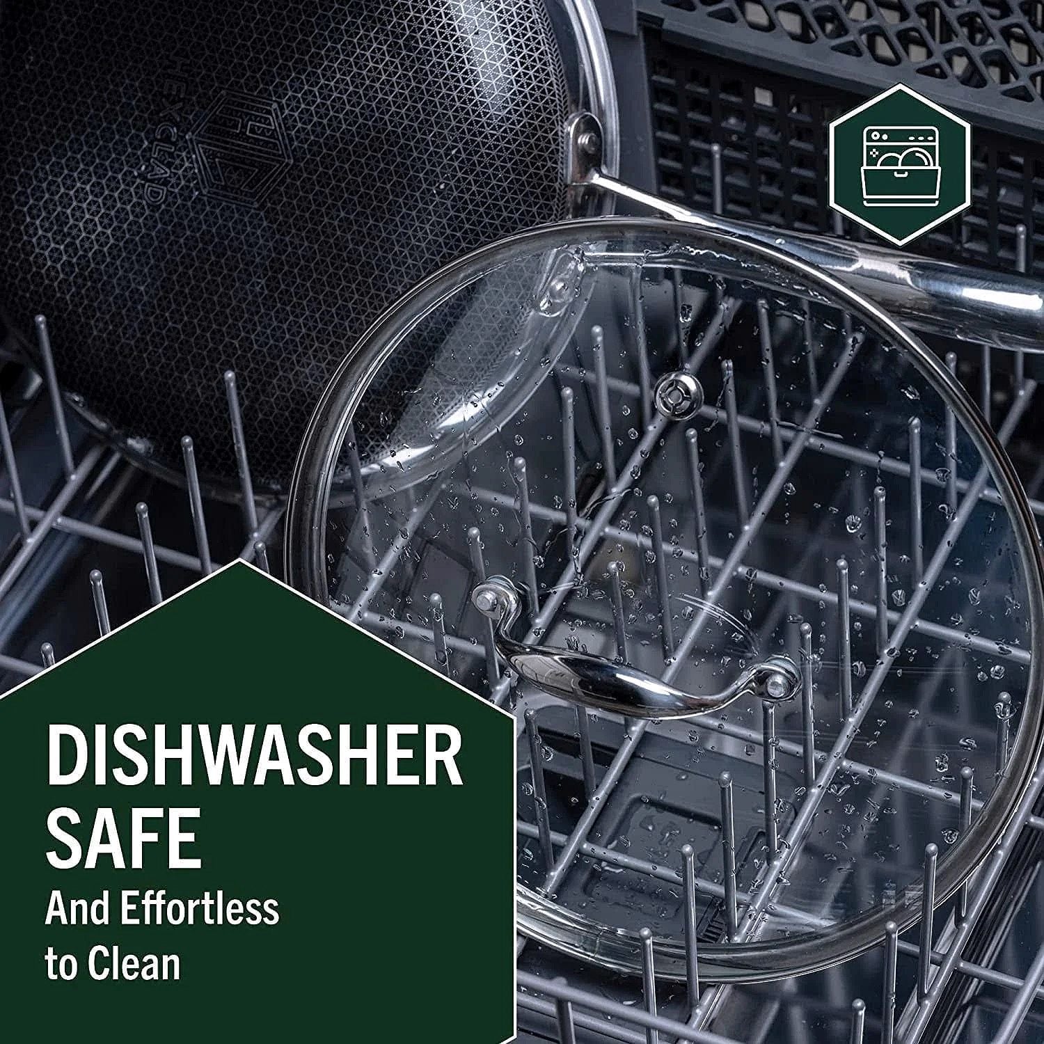 2026 Set de casseroles en acier inoxydable 6 pièces avec couvercles en verre – Noir
