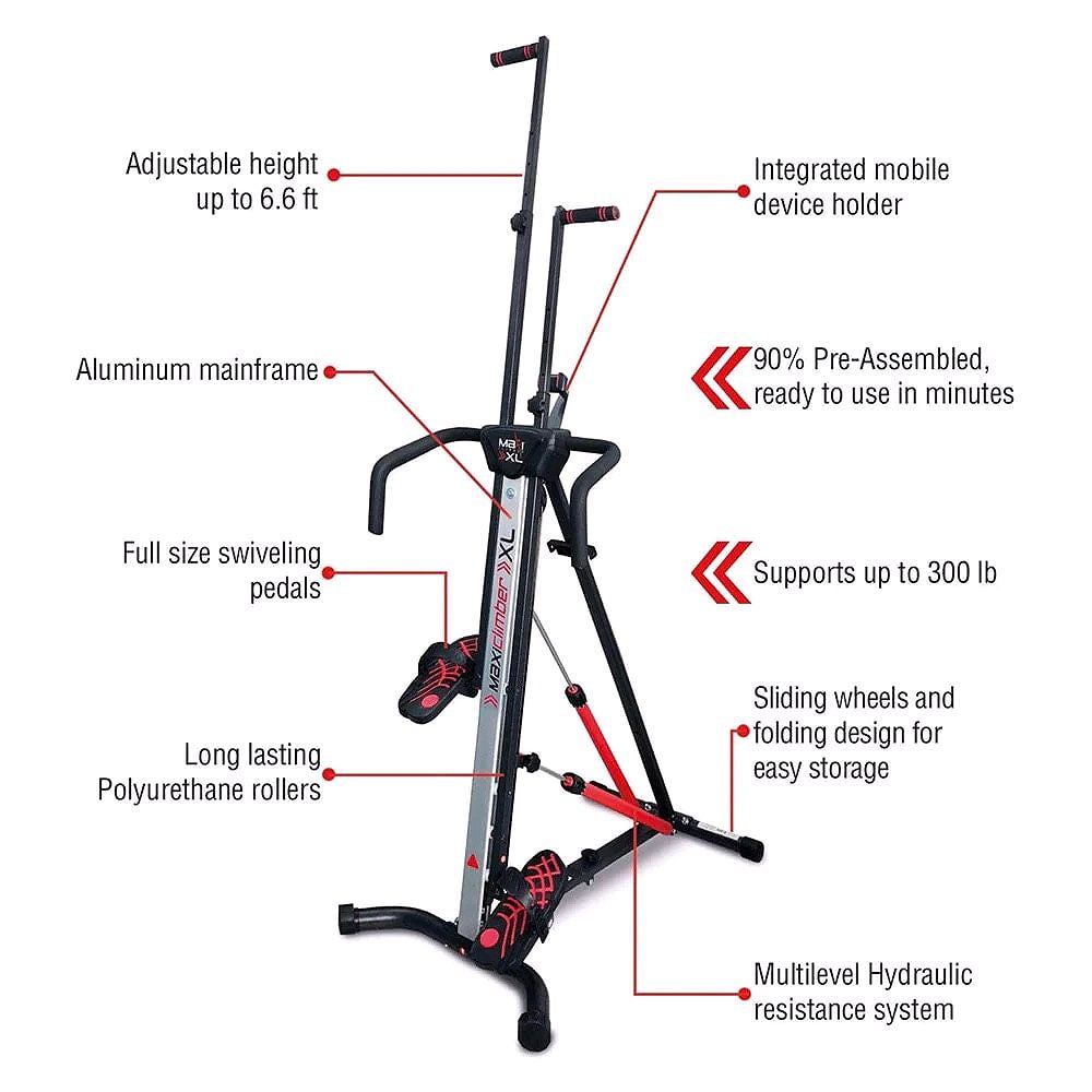 2026 MaxiClimber XL – Entraîneur vertical à résistance hydraulique pour la maison – Système d’entraînement complet pour la montée et le fitness