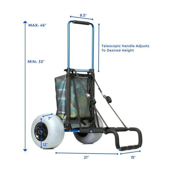 2026 My Beach Cart Heavy Duty Folding Beach Cart with BiMein Strandwagen, robuster, zusammenklappbarer Strandwagen mit großen Rädern und Ballonreifen zum Gleiten über Sandg Wheels and Balloon Tires to Glide Over Sand