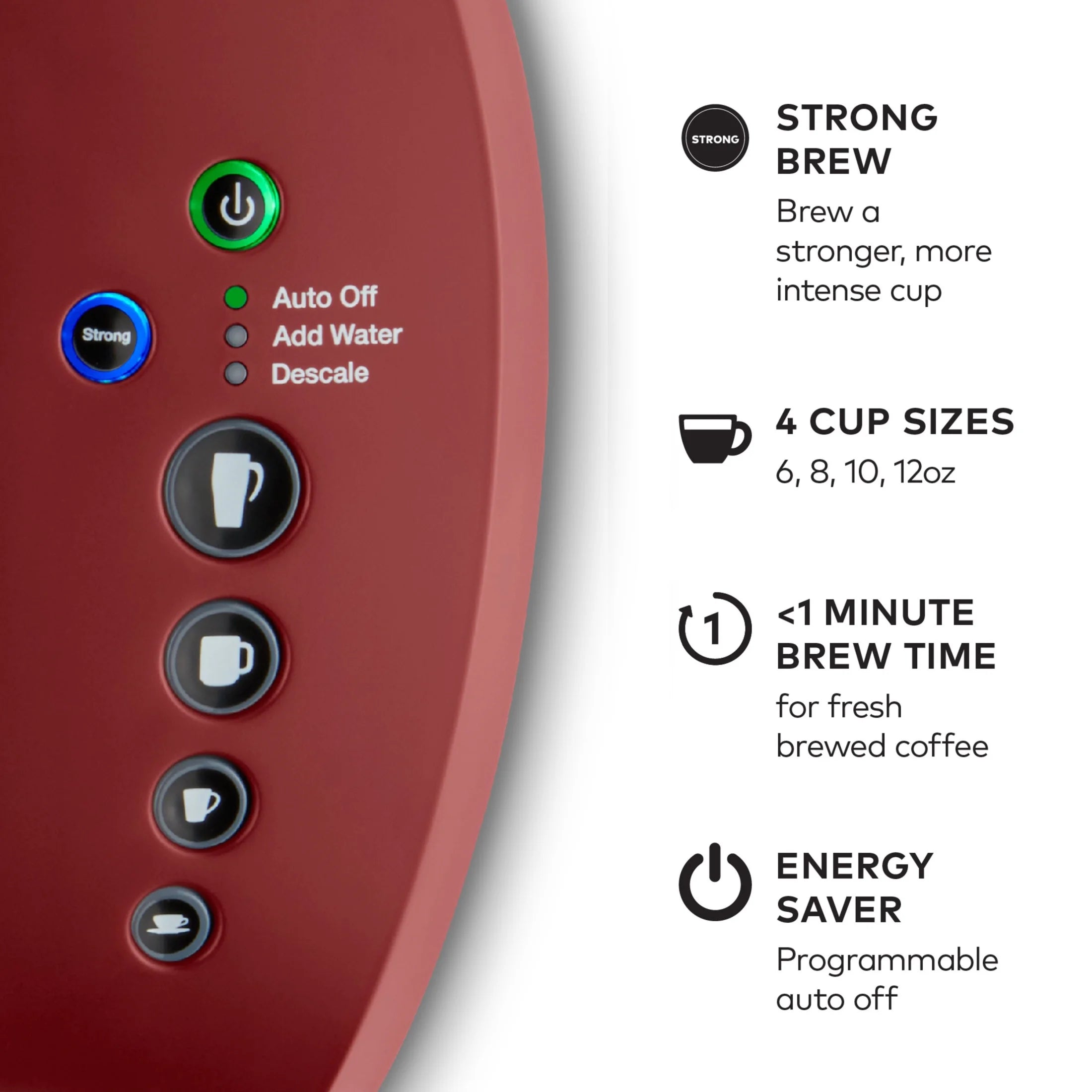 2026 2025 Keurig K-Select Machine à Café à Dosettes K-Cup à Service Unique – Édition Vintage Rouge, Grand Réservoir et Fonction Strong Brew pour un Café Plus Intense