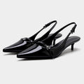 Mules slingback bout pointu rétro bordeaux rouge élégant pour femme