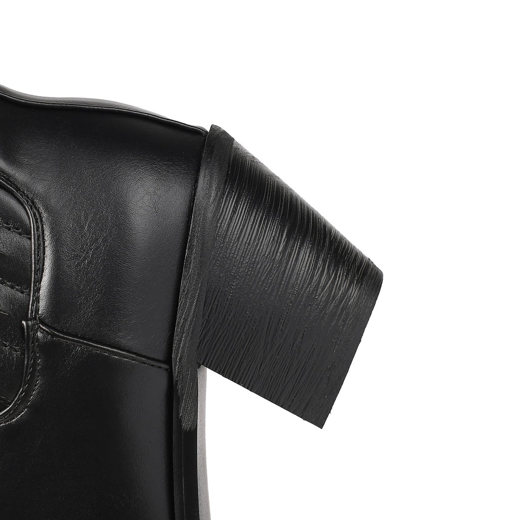 Bottines mi-long martin simple élégant couleur unie pour femme