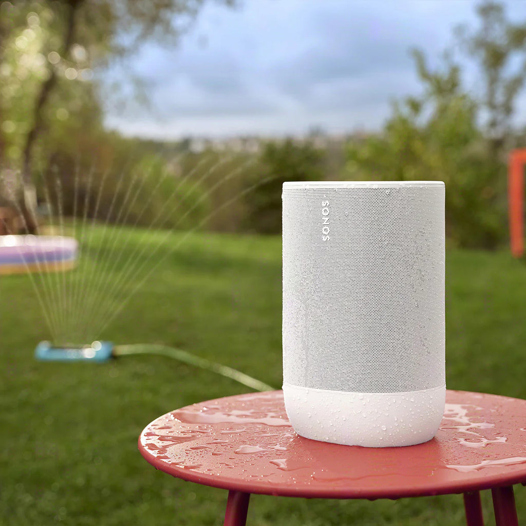 2026 2025 Sonos Move 2 – Enceinte Portable Intelligente Blanche avec Batterie 24 Heures, Bluetooth et Wi-Fi, Résistante à l’Eau, Son Stéréo Puissant et Commande Vocale