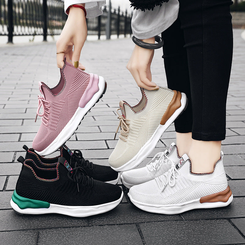 Chaussures de running respirant en maille à lacets décontracté pour femme