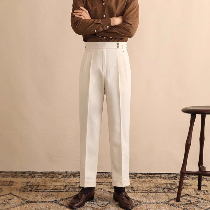 Pantalon taille haute droit classique style classique chic élégance pour homme