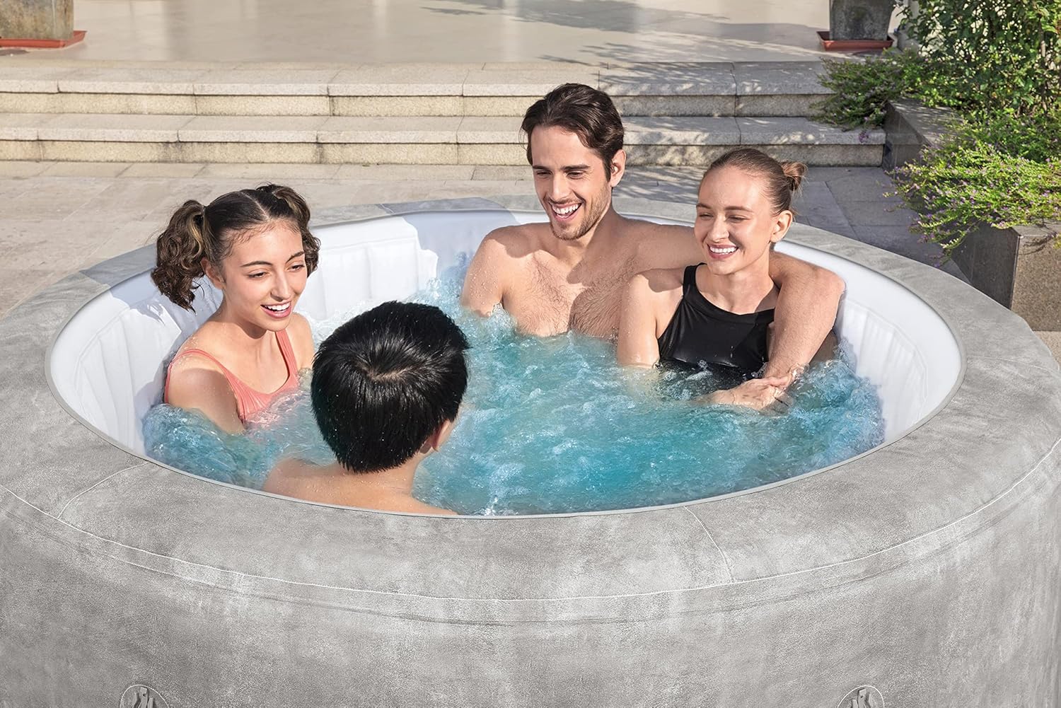 2026 Spa gonflable rond BESTWAY Lay-Z-Spa® Miami Airjet™ 2 - 4 personnes