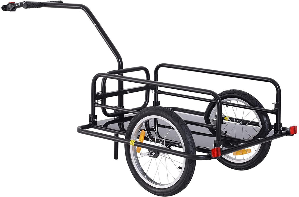 2026 Aosom Faltbarer Fahrradanhänger mit Anhängerkupplung, 36 kg Tragkraft, 40,6 cm Räder, schwarz