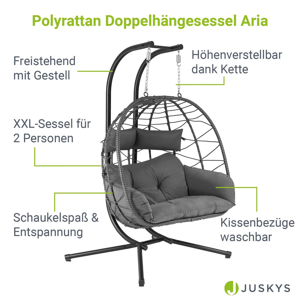2026 Polyrattan Doppelhängesessel Aria