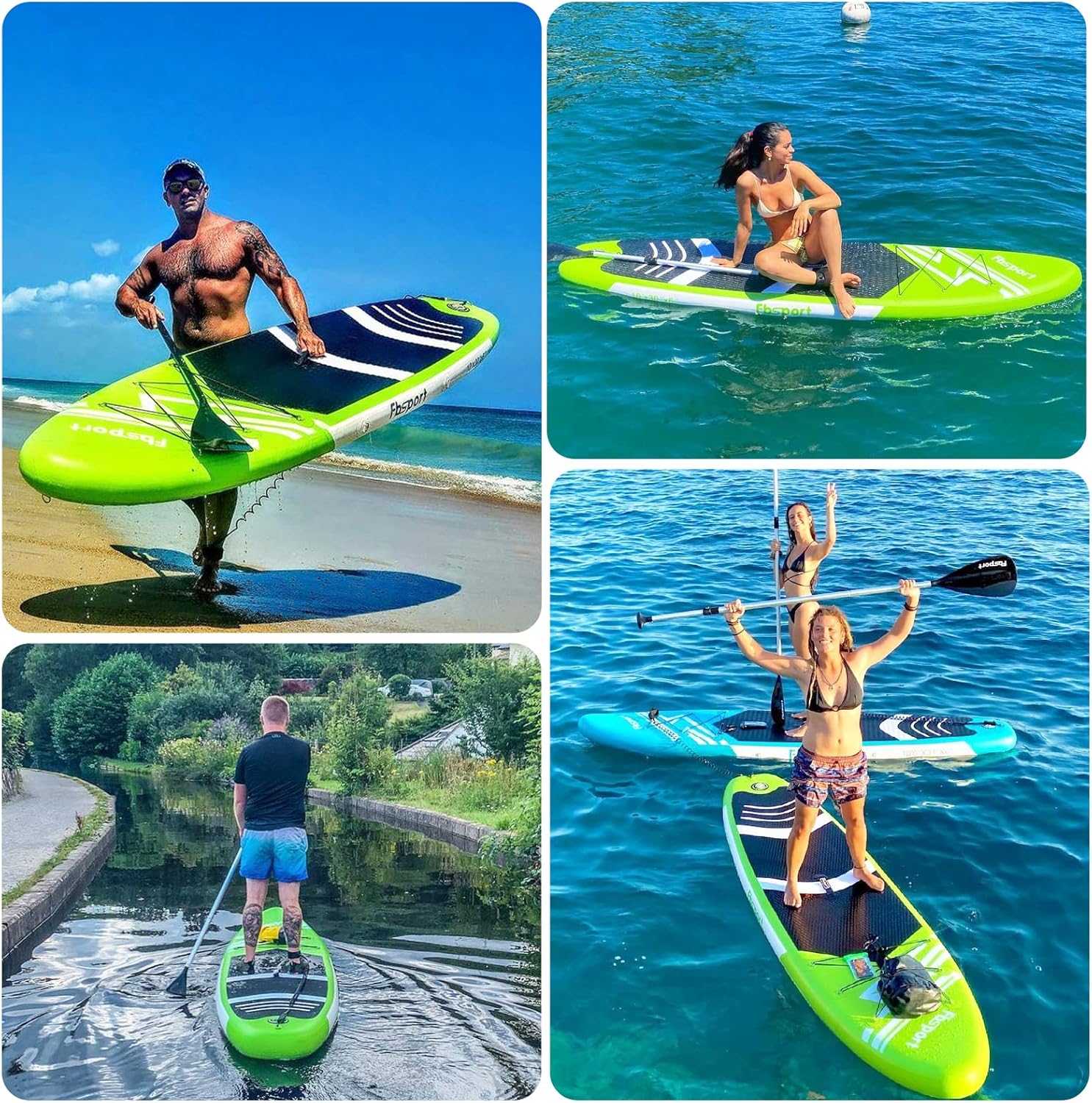 2026 Premium-Stand-Up-Paddle-Board, Yoga-Board mit strapazierfähigem SUP-Zubehör und Tragetasche | Breiter Stand, Surf-Kontrolle, rutschfestes Deck, Leine, Paddel und Pumpe für Jugendliche und Erwachsene