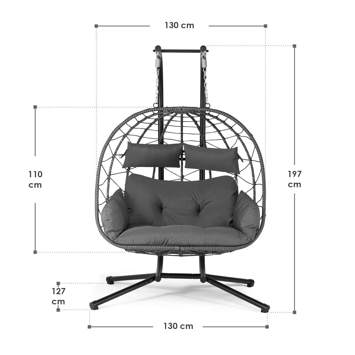 2026 Polyrattan Doppelhängesessel Aria