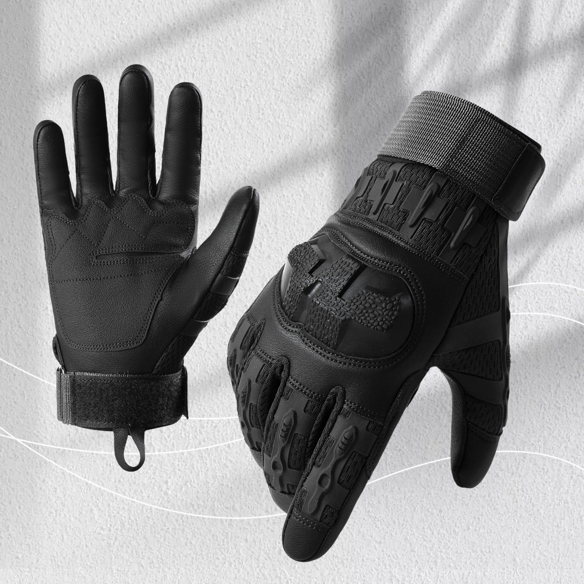 2026 Taktische Vollfinger-Handschuhe Z353 – Schwarz