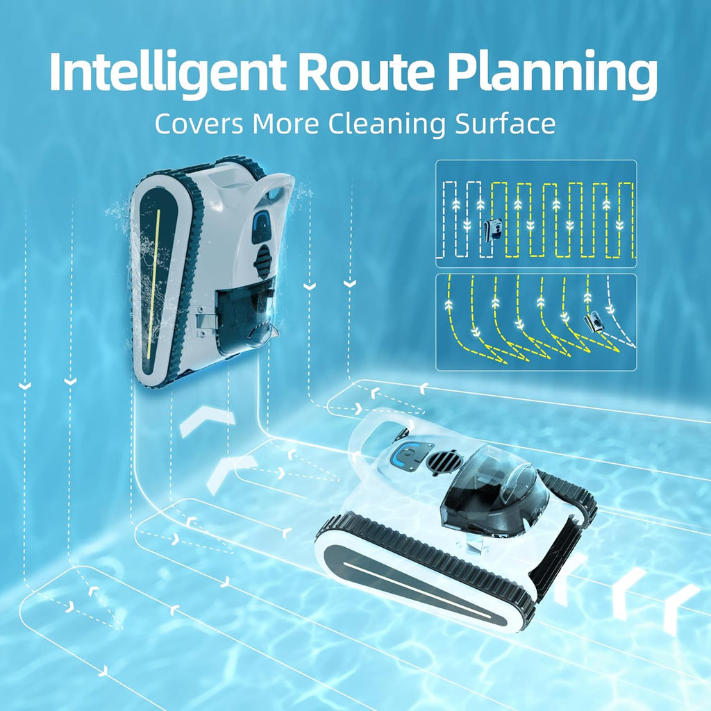 2026 Crab Kabelloser Roboter-Poolsauger, Wandklettern, automatischer Poolreiniger, geeignet für Wände und Böden von 150 m² großen Pools