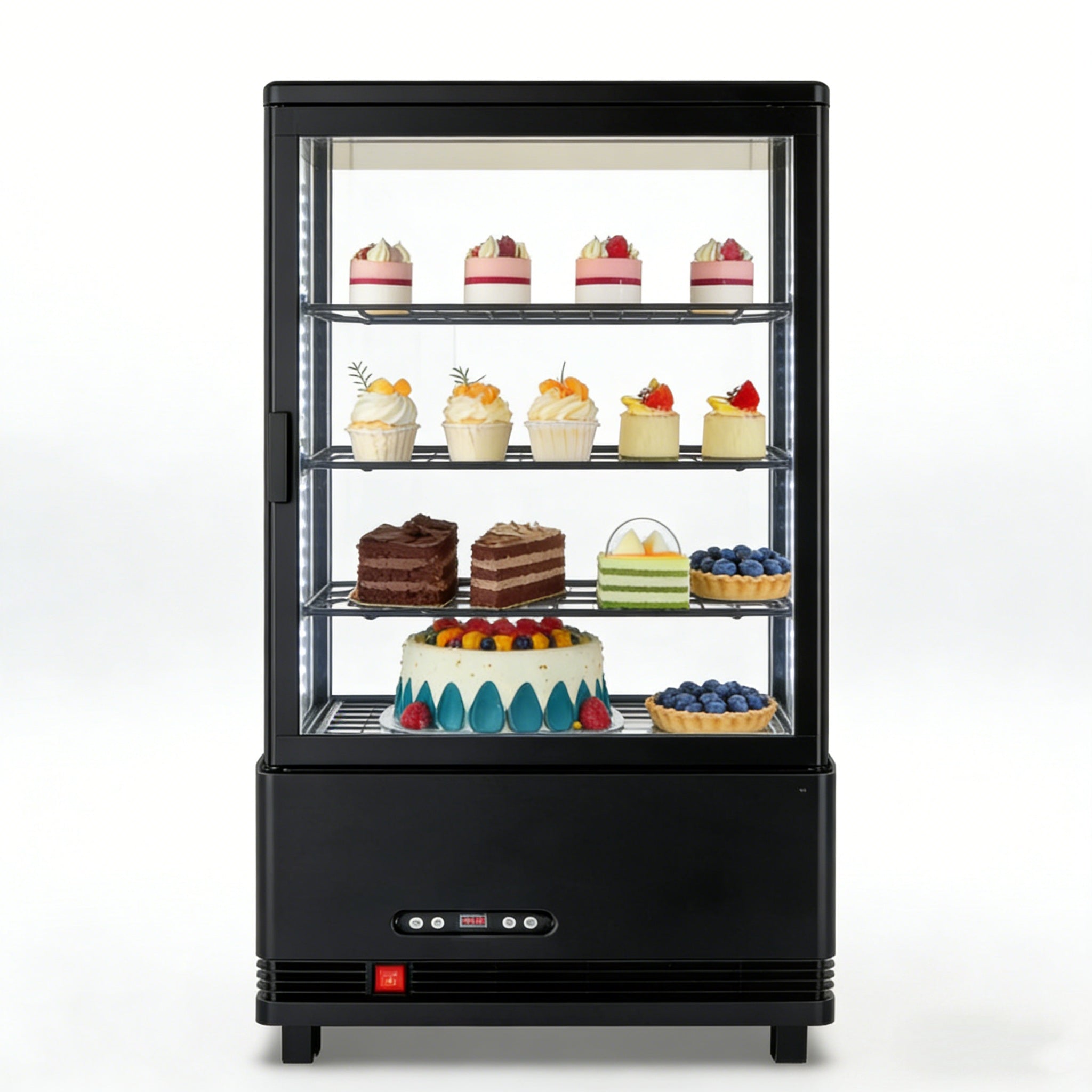 2026 18" 3 Cu.Ft. 170W 110V Four-Sided Refrigerated Bakery Display Case